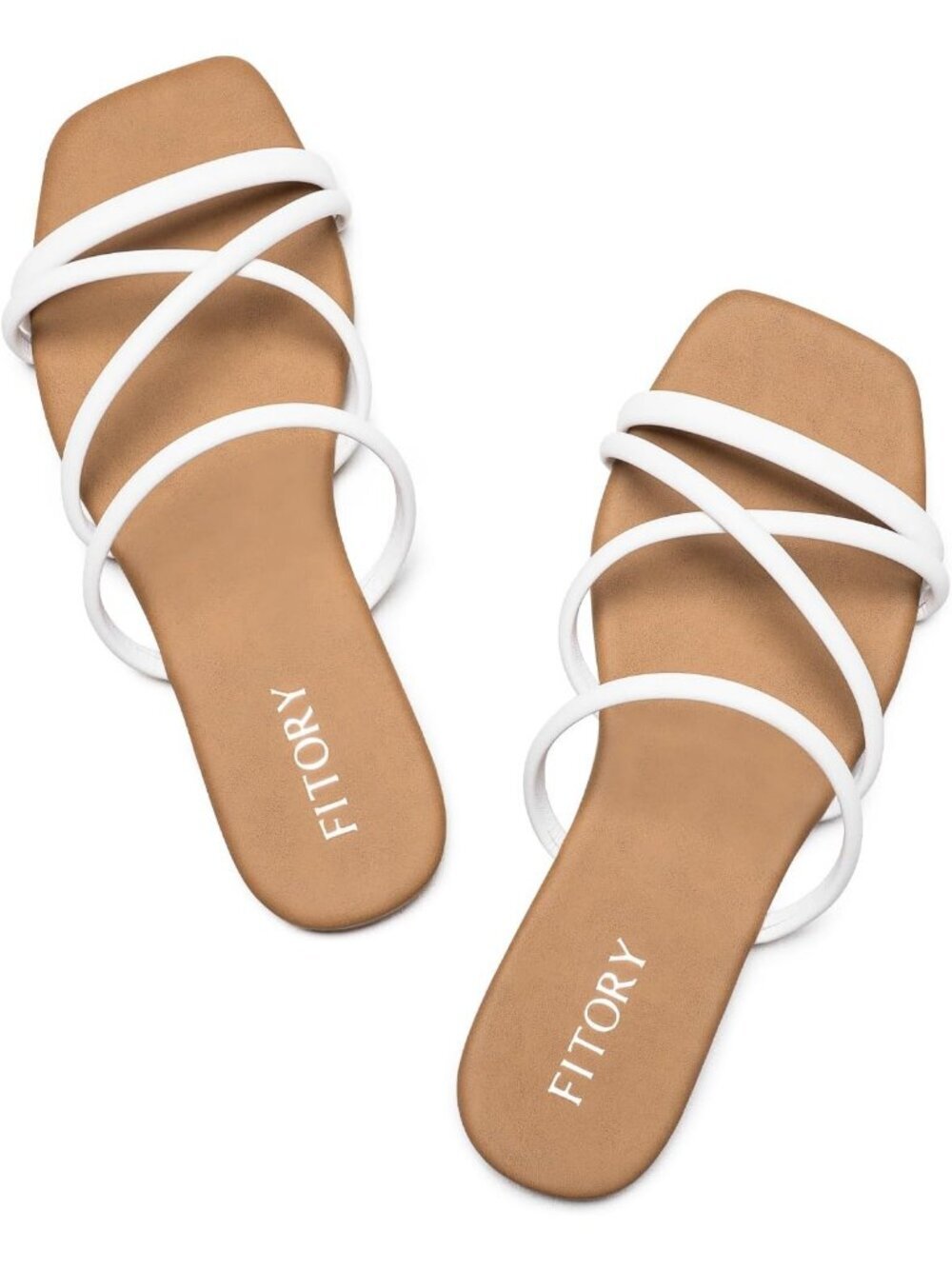 Women's White Summer Chic Cross-Strap & Comfy Fashionable Slide Flat Sandals